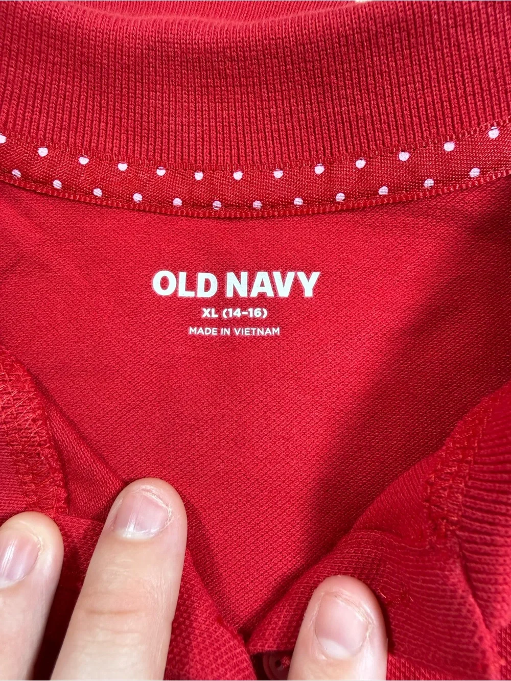 Old Navy Girls XL 14-16 Red Long Sleeve School Uniform Polo Shirt NWT